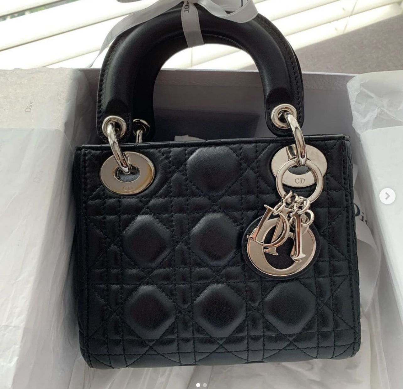 Lady Dior Silver Hardware with Brand Box