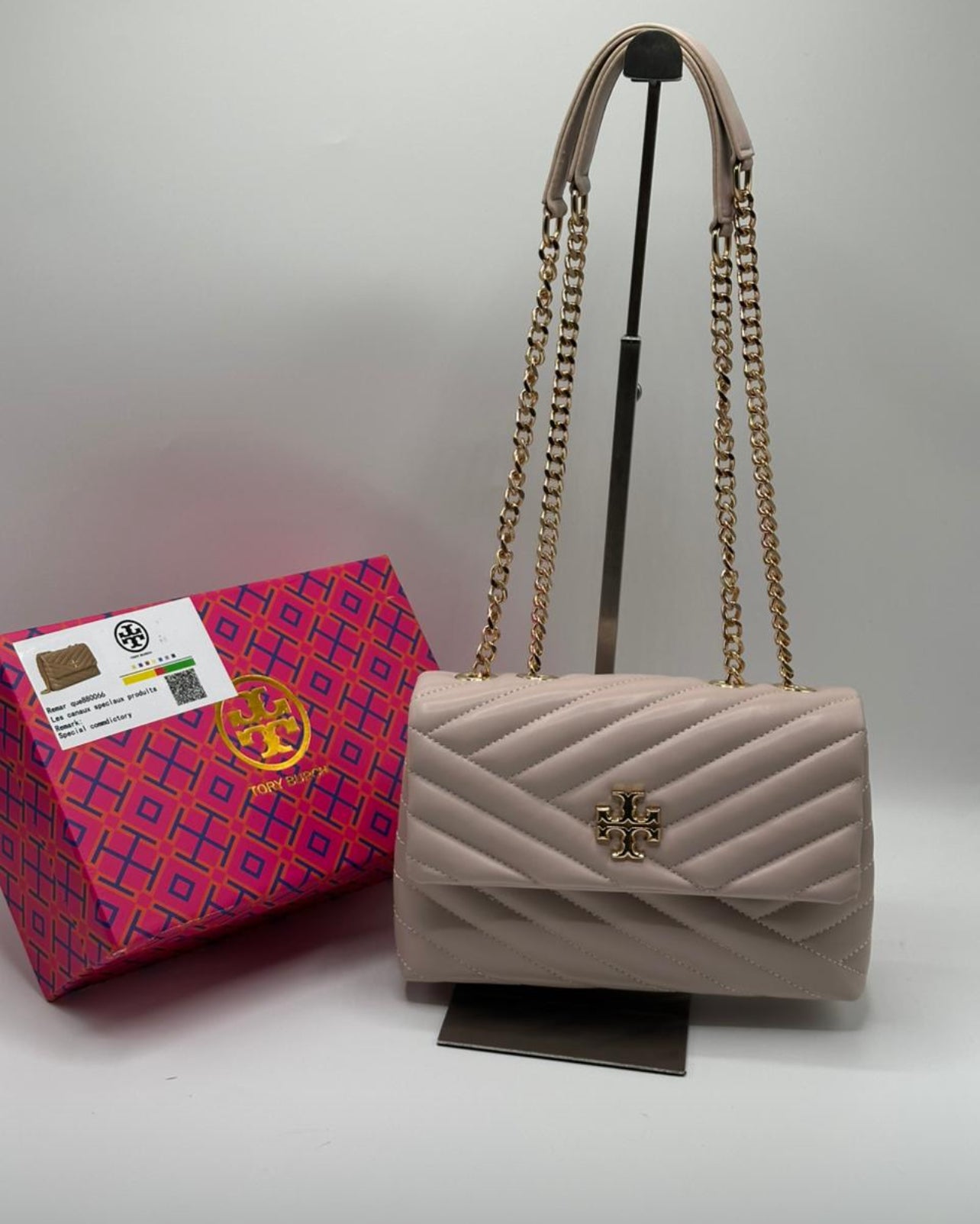 Tory Burch Chevron Chain Bag with Brand Box