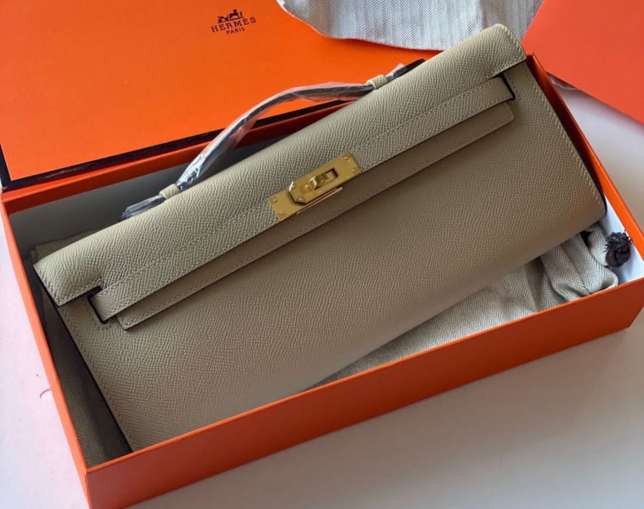 Hermes kelly Cut Clutch with Brand Box