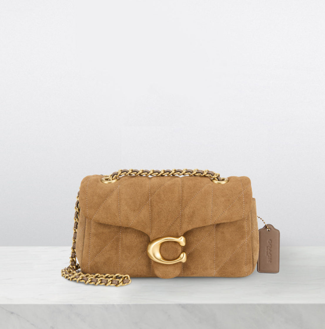 Coach Quilted Suede Tabby Shoulder Bag 20
