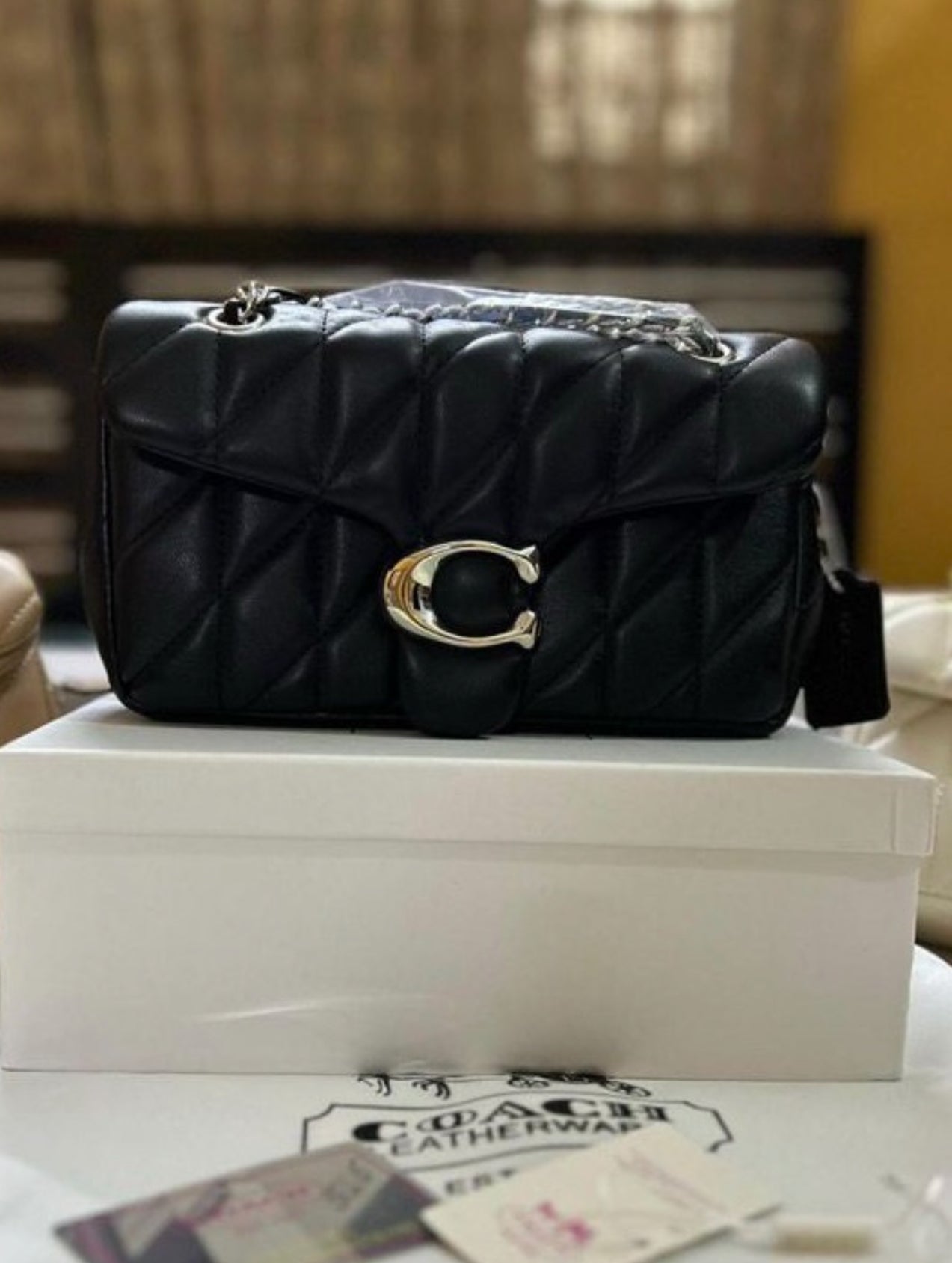 Coach Quilted Tabby Silver Hardware with Brand Box