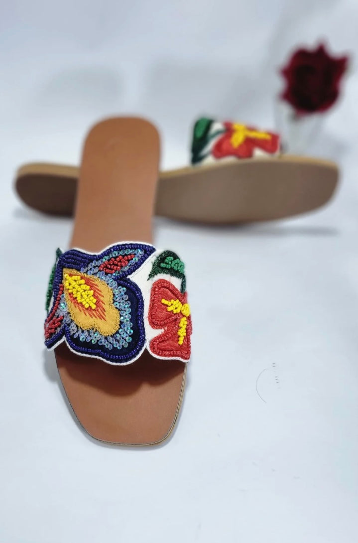Tory Burch Multicolor Embroidered Slipper