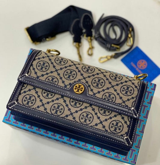 Tory Burch Jacquard Crossbody Bag with Brand Box