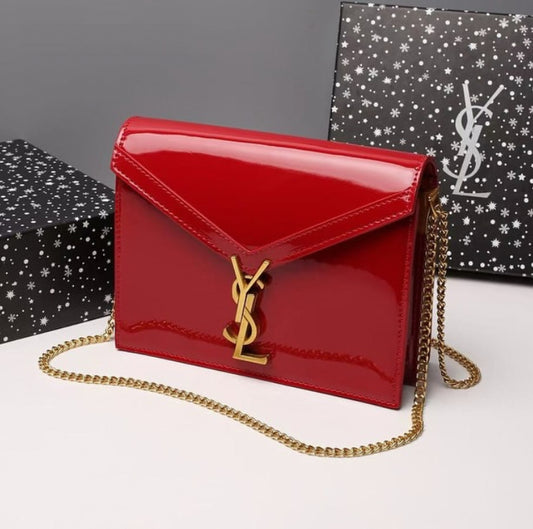 Saint Laurent Cassandra Patent Leather with Chain Brand Box