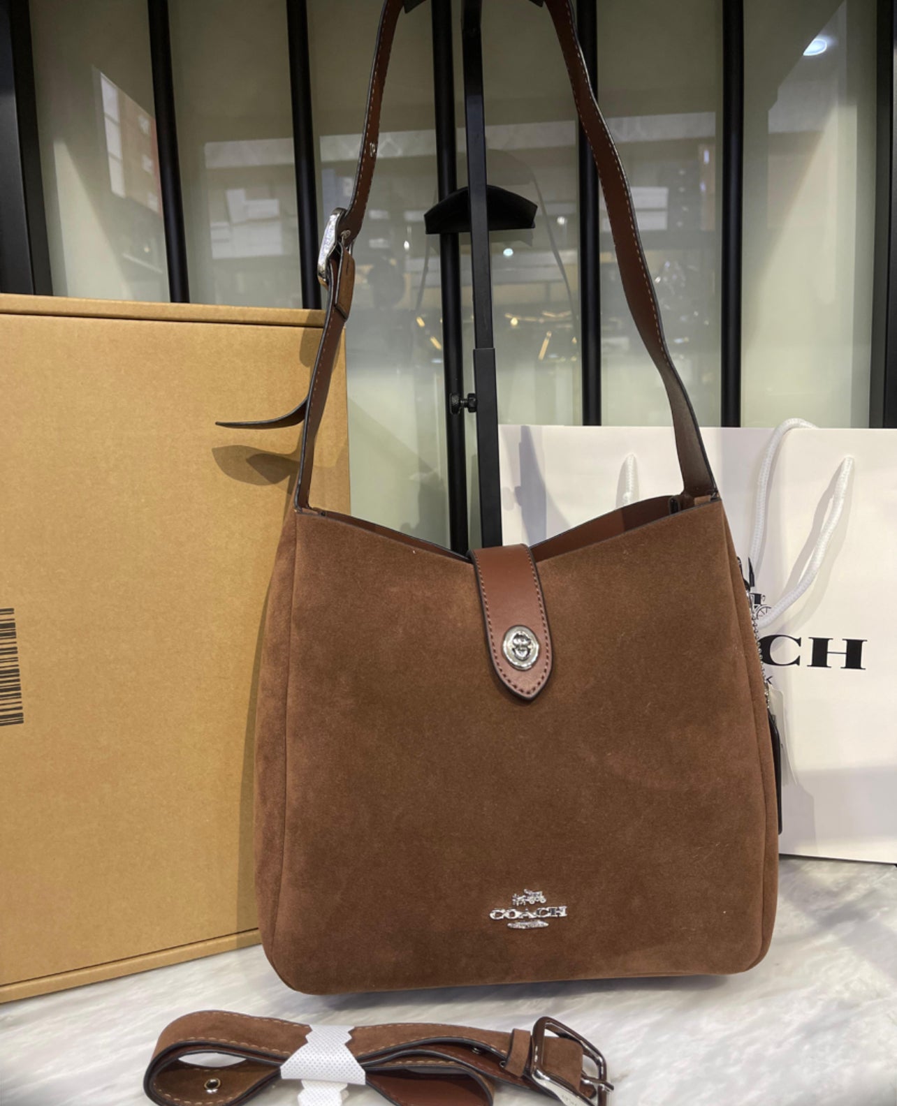 Coach  Hadley Suede with Brand Box