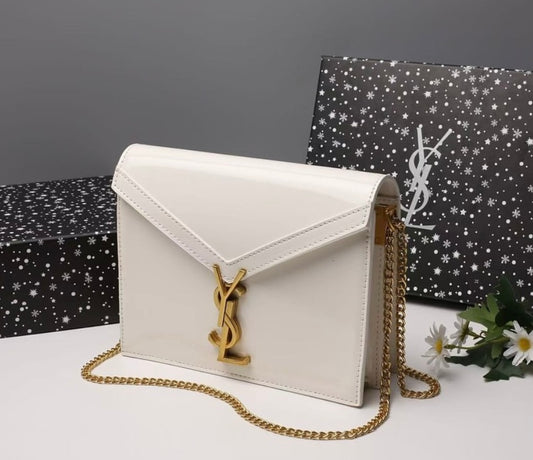 Saint Laurent Cassandra Patent Leather with Chain Brand Box