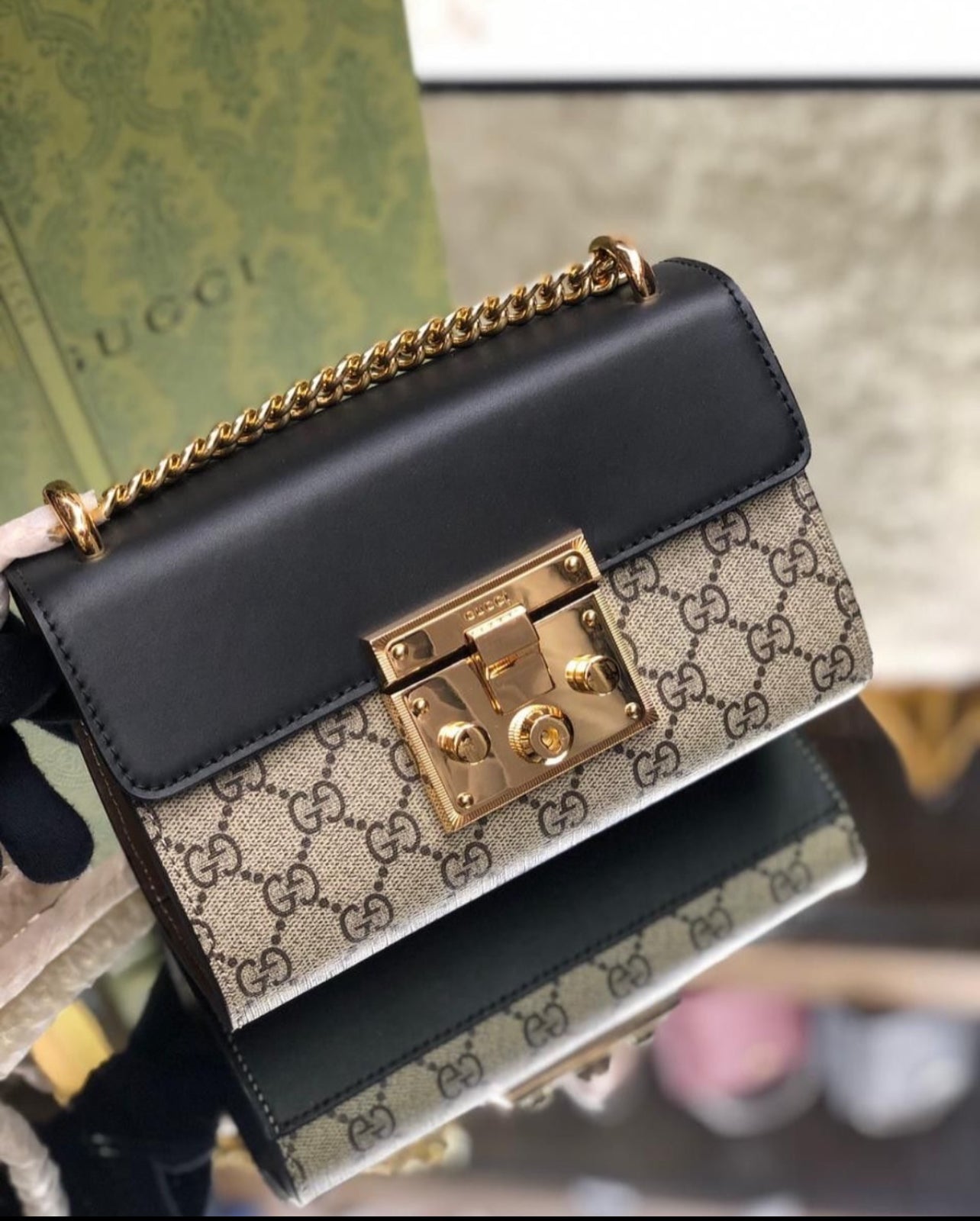 Gucci padlock shoulder Bag with Brand Box