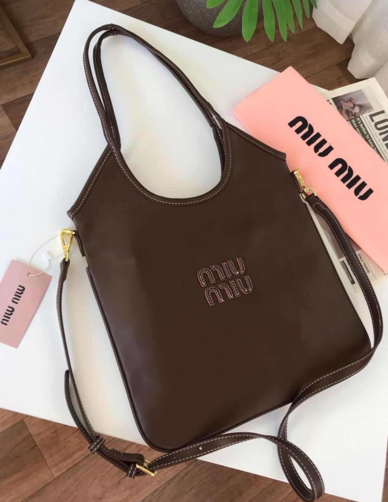 Miu Miu lvy leather Tote Bag
