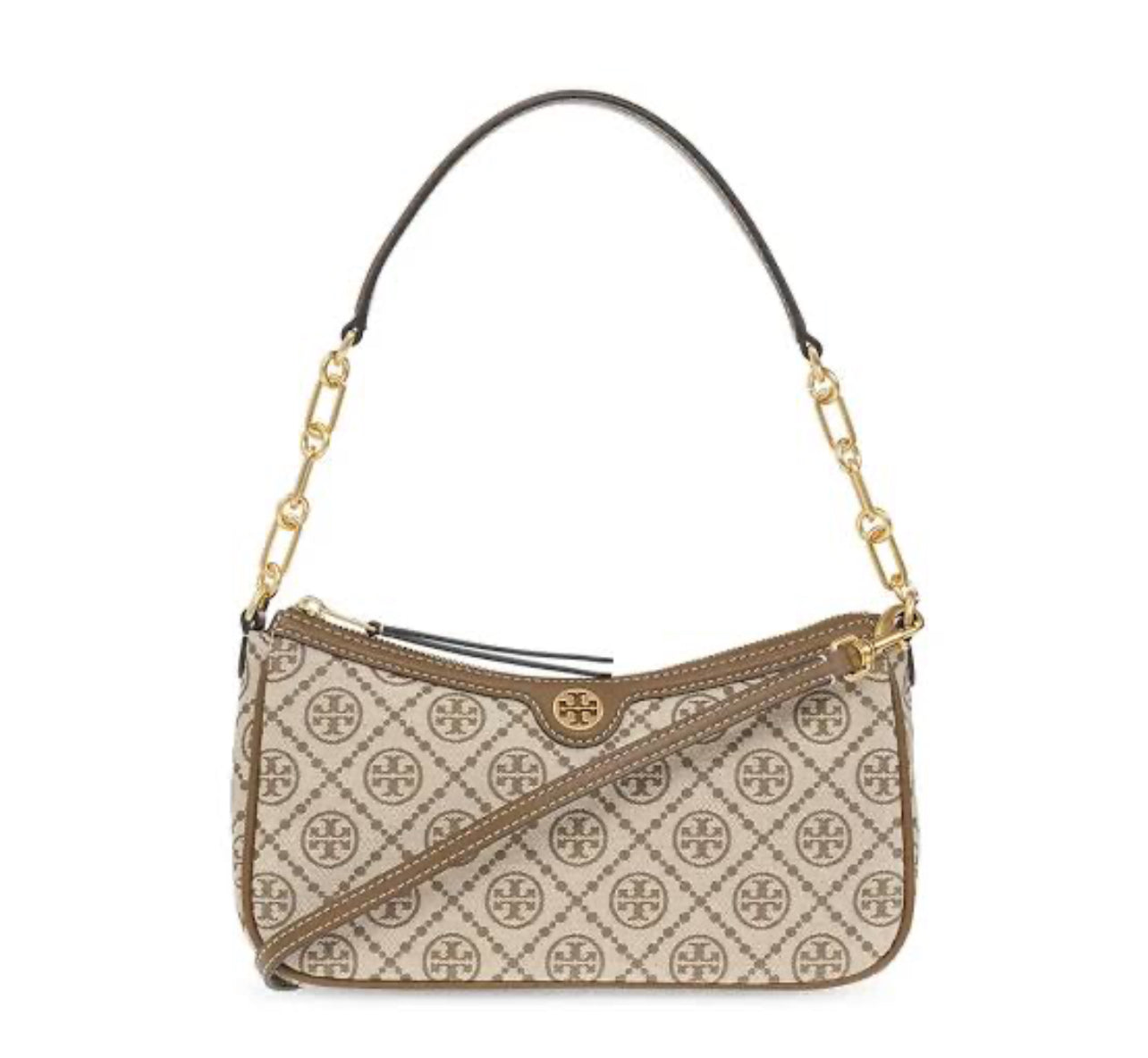 Tory Burch T Monogram Jacquard Logo Shoulder Bag with Brand Box