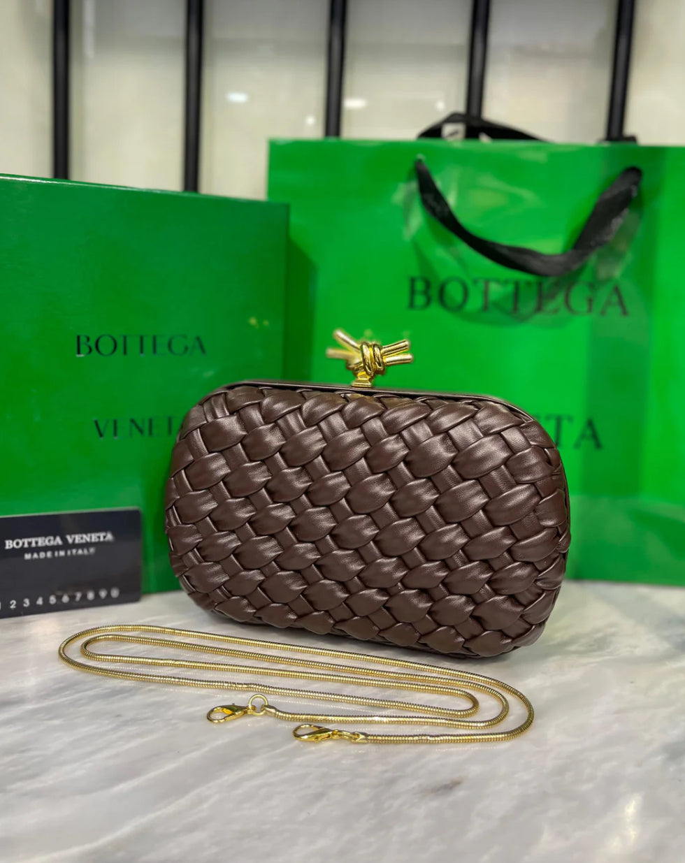 BOTTEGA VENETA CLUTCH with Brand Box