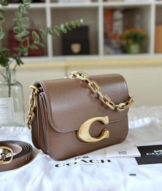 Coach Idol Shoulder Bag with Brand Box-Same as Original Leather