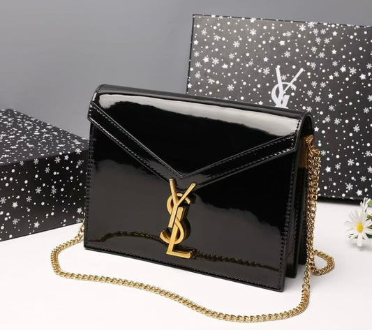 Saint Laurent Cassandra Patent Leather with Chain Brand Box