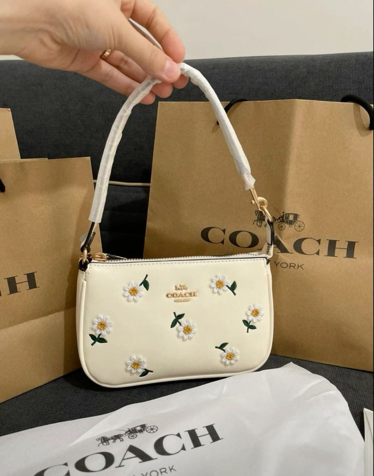 Coach Sunflower Nolita 19 Bag with Brand Box