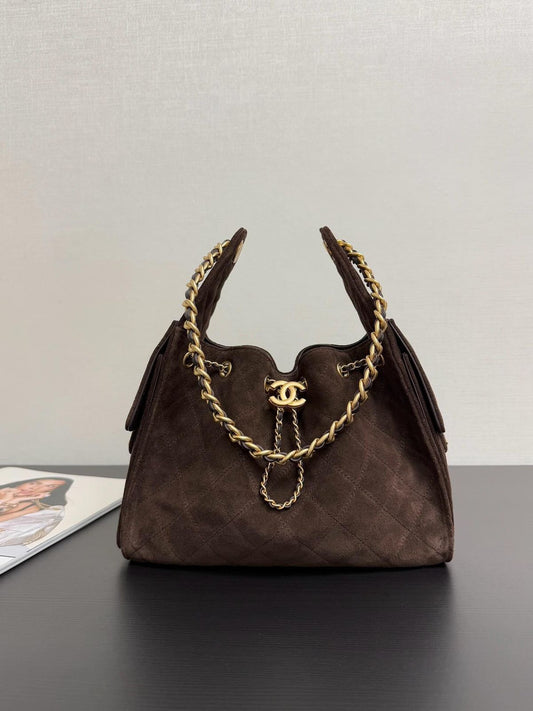 CHANEL 25 Hobo Small in Suede with Complete Packaging